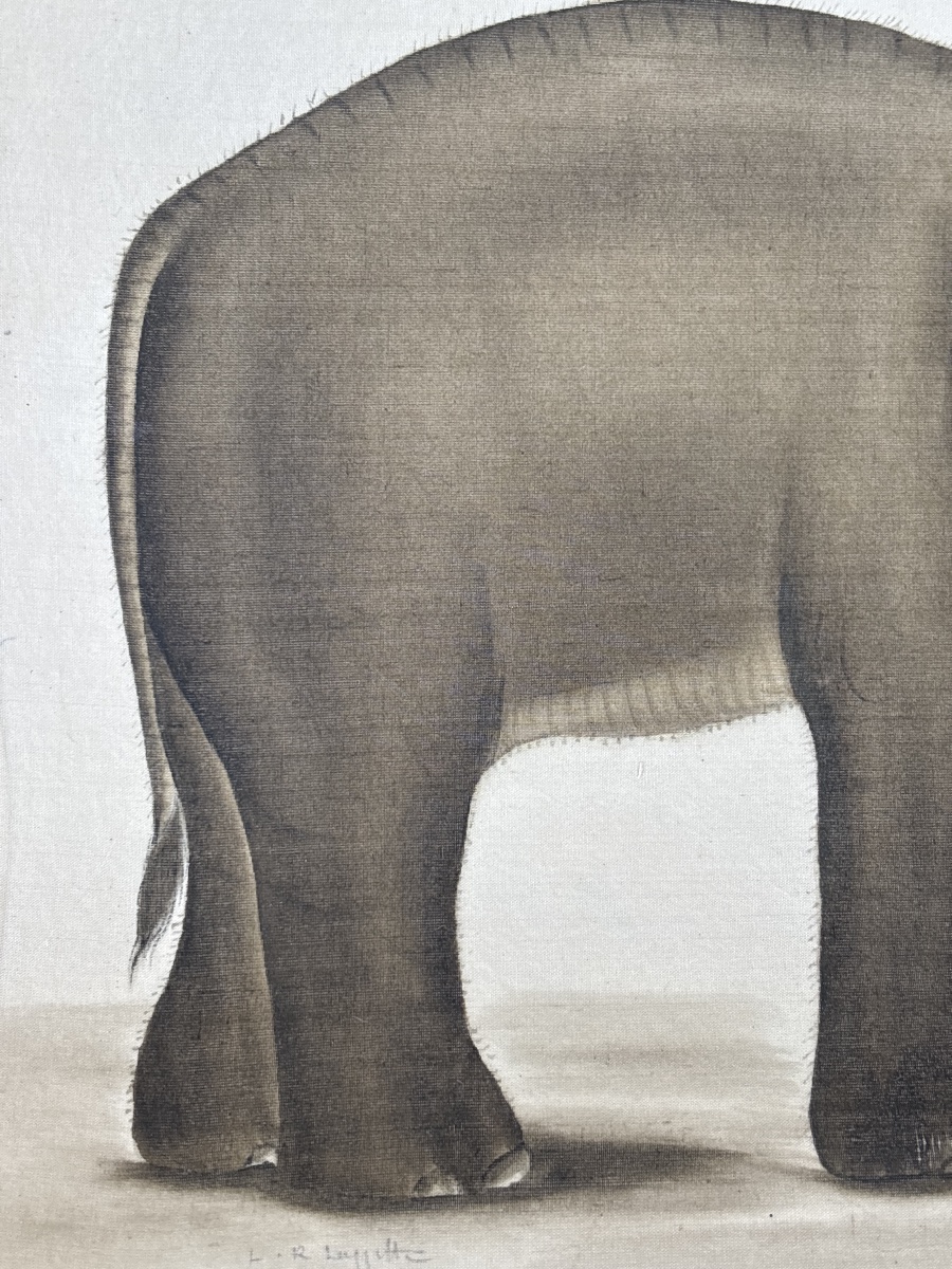 La Roche Laffitte (1943) Elephant Painted In Watercolor -photo-3