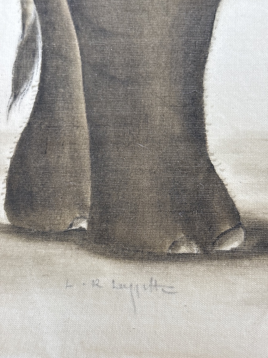 La Roche Laffitte (1943) Elephant Painted In Watercolor -photo-4