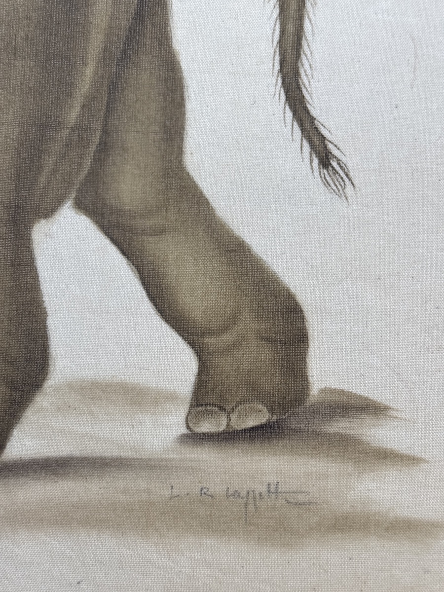 La Roche Laffitte (1943) Elephant Painted In Watercolor -photo-2