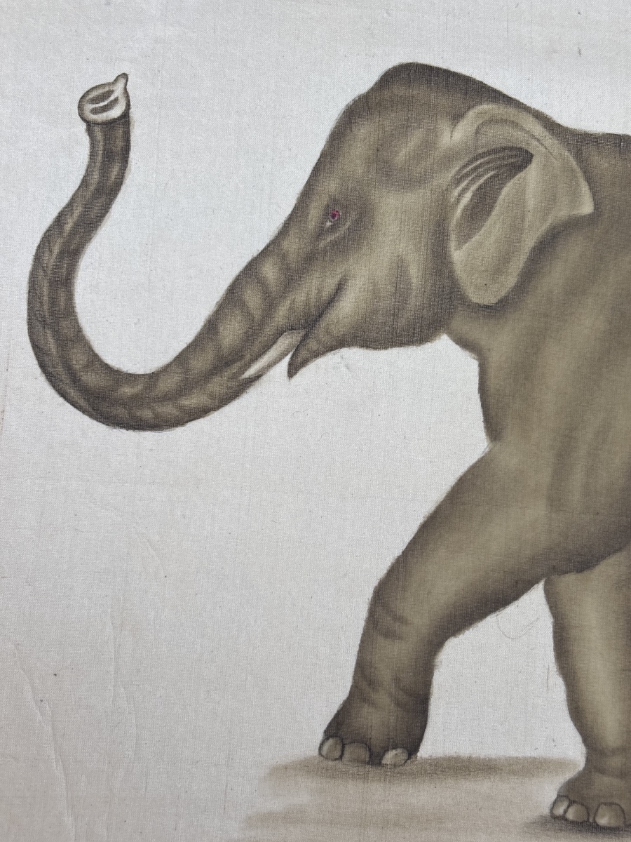La Roche Laffitte (1943) Elephant Painted In Watercolor -photo-4