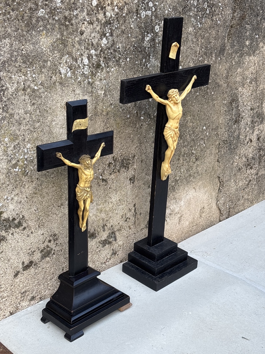 2 Grands Christ d autel du 19 eme -photo-3