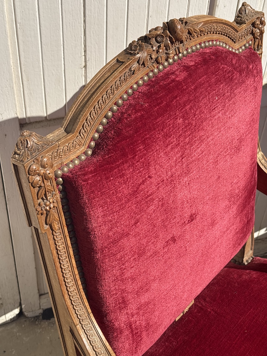 Large Paire de Fauteuils de style vers 1900. -photo-4
