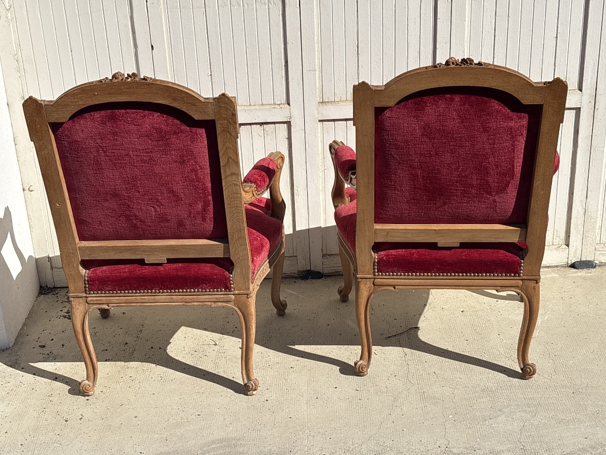 Large Paire de Fauteuils de style vers 1900. -photo-2