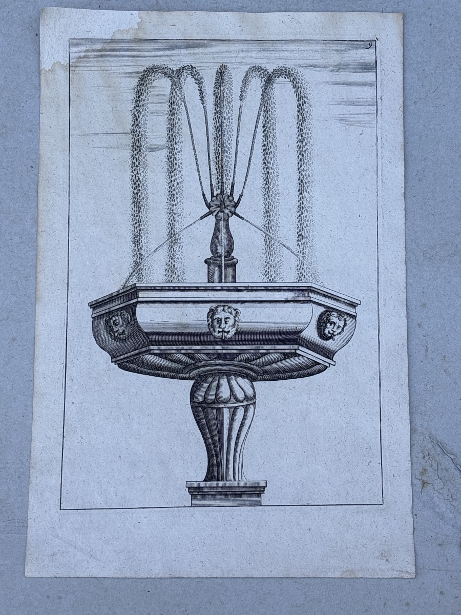 Georg Andreas Bockler : Cinq Estampes du 17 eme de Fontaines - Architectura Curiosa Nova -photo-4