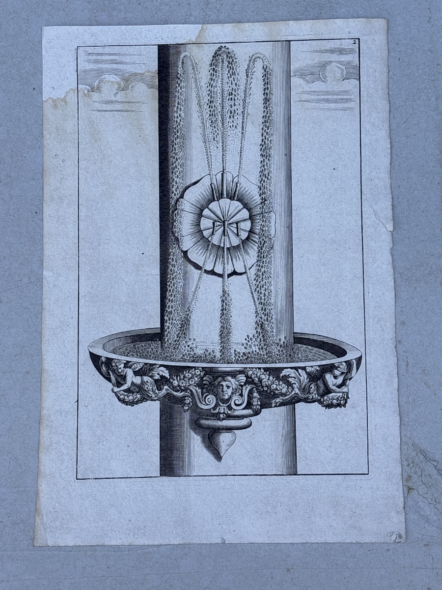 Georg Andreas Bockler : Cinq Estampes du 17 eme de Fontaines - Architectura Curiosa Nova -photo-2