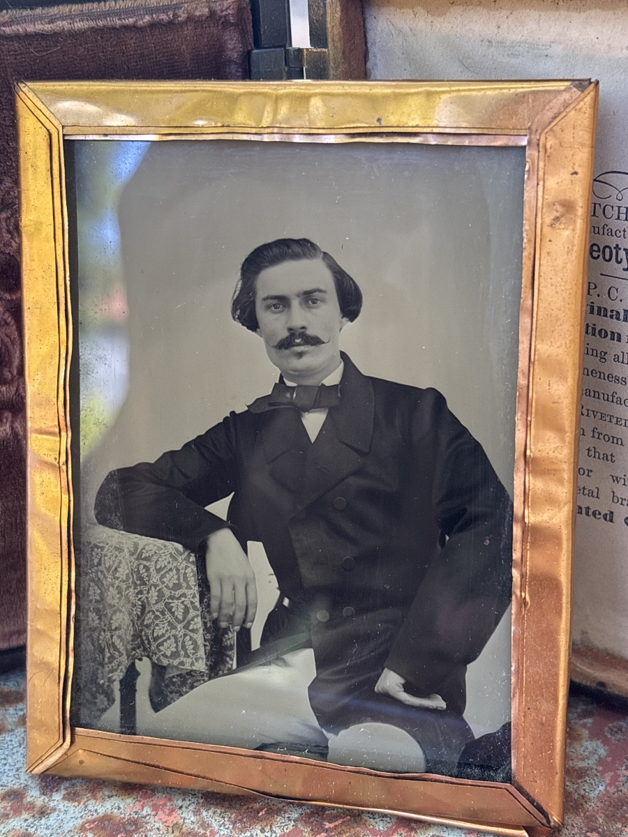 : Ambrotype caché 1860 USA Union Case en Composition -photo-2