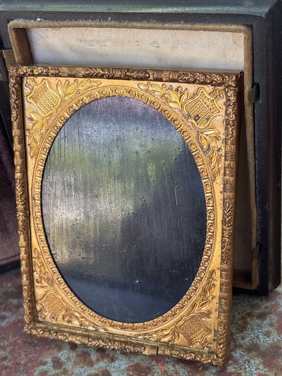 : Ambrotype caché 1860 USA Union Case en Composition -photo-7