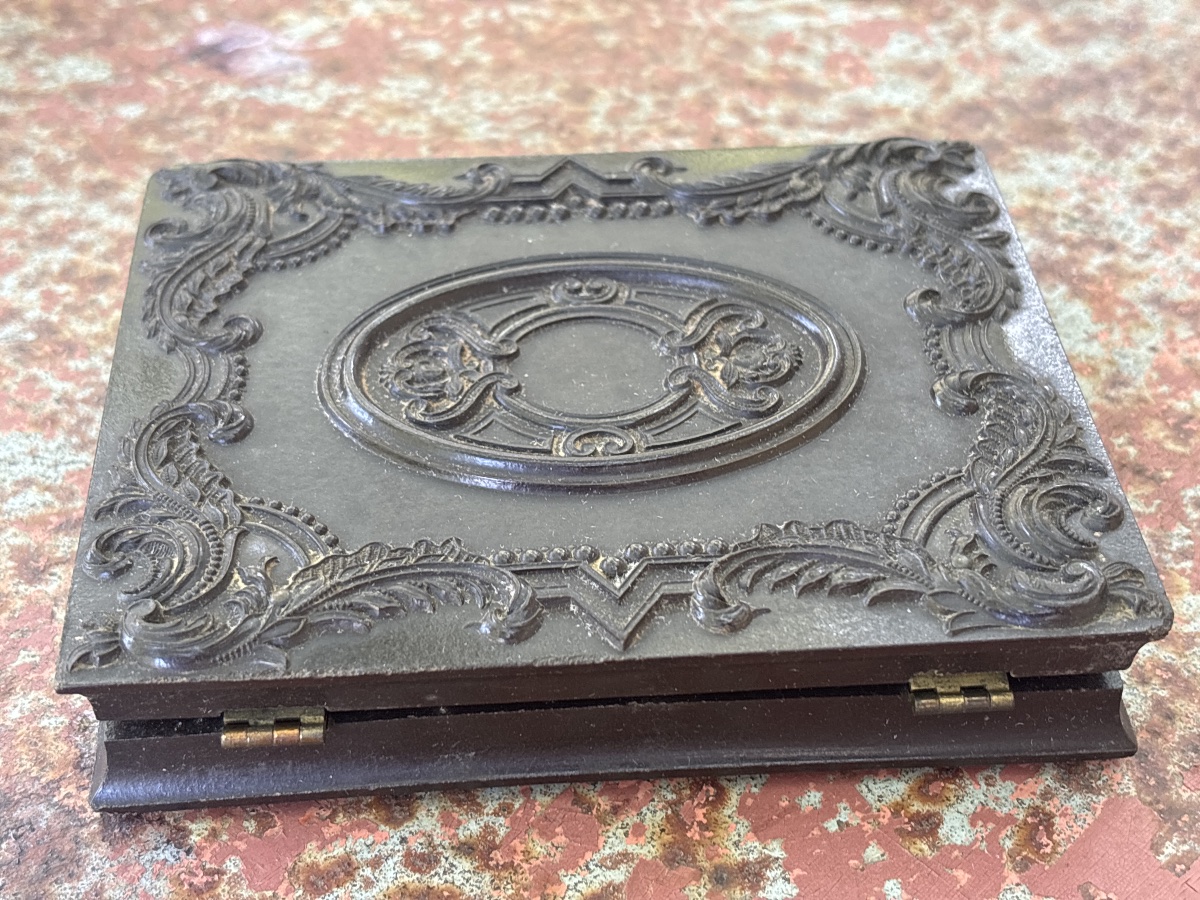 : Ambrotype caché 1860 USA Union Case en Composition -photo-8