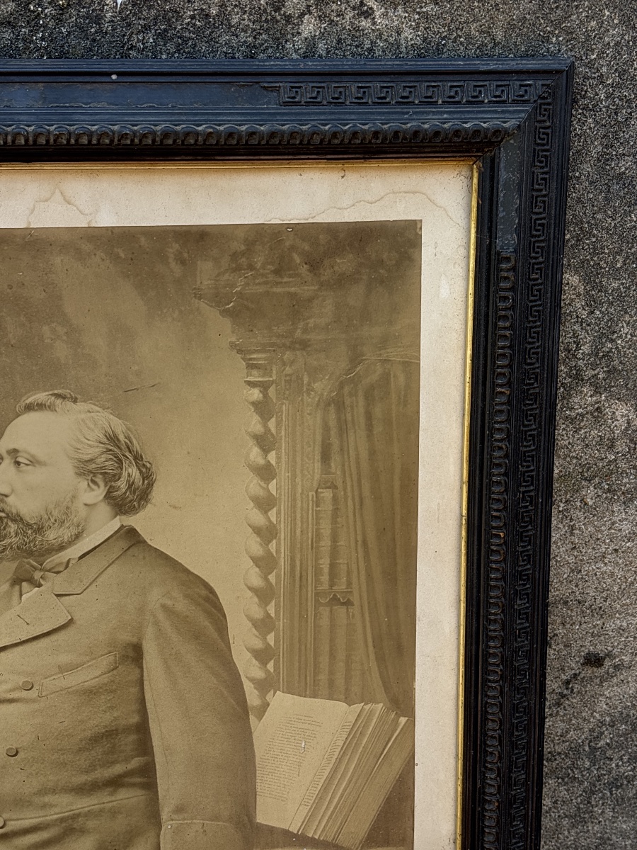 E. Appert (1830–1905), Very Large Portrait Of Léon Gambetta, Signed And Framed -photo-4