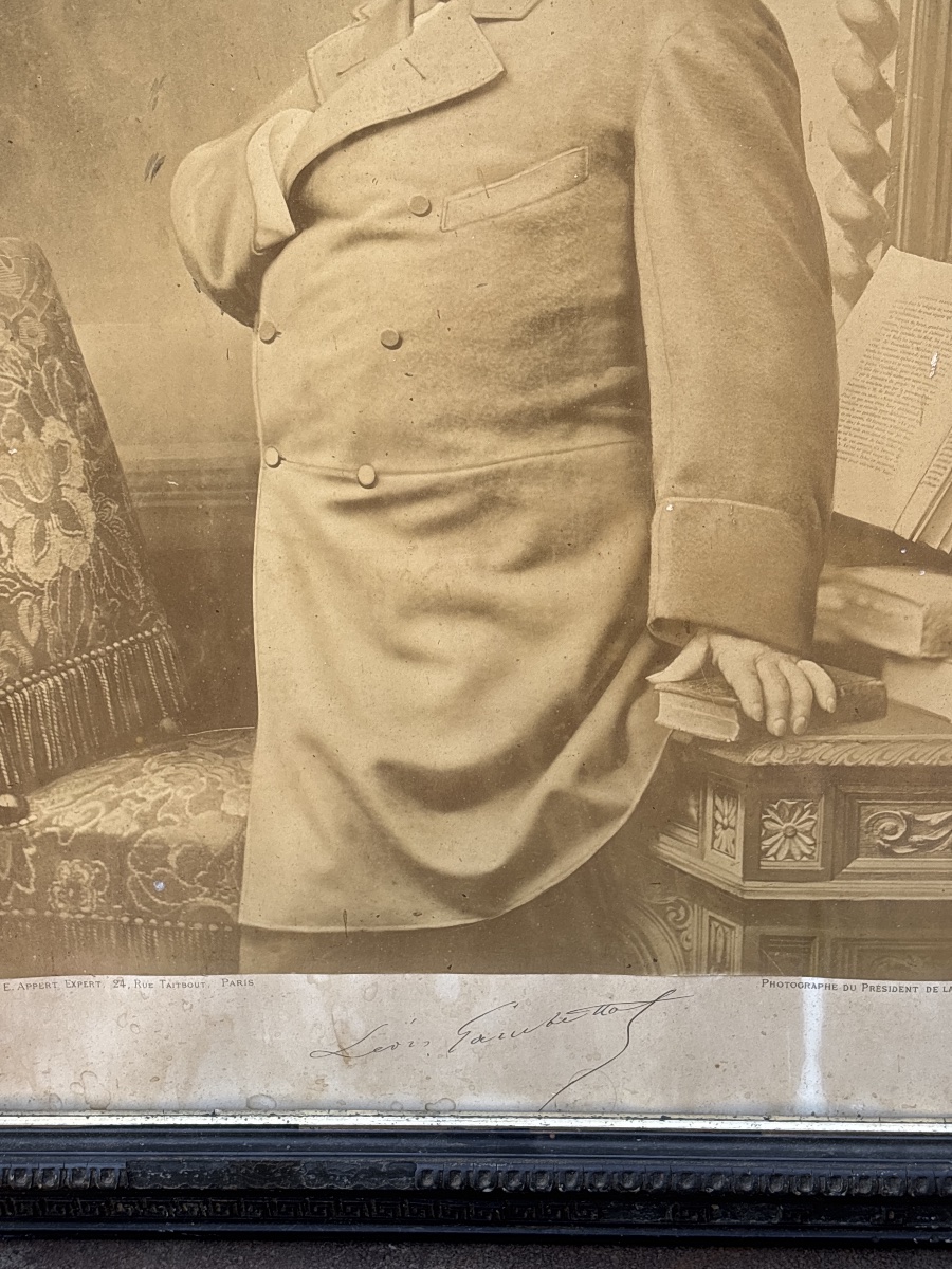 E. Appert (1830–1905), Very Large Portrait Of Léon Gambetta, Signed And Framed -photo-3