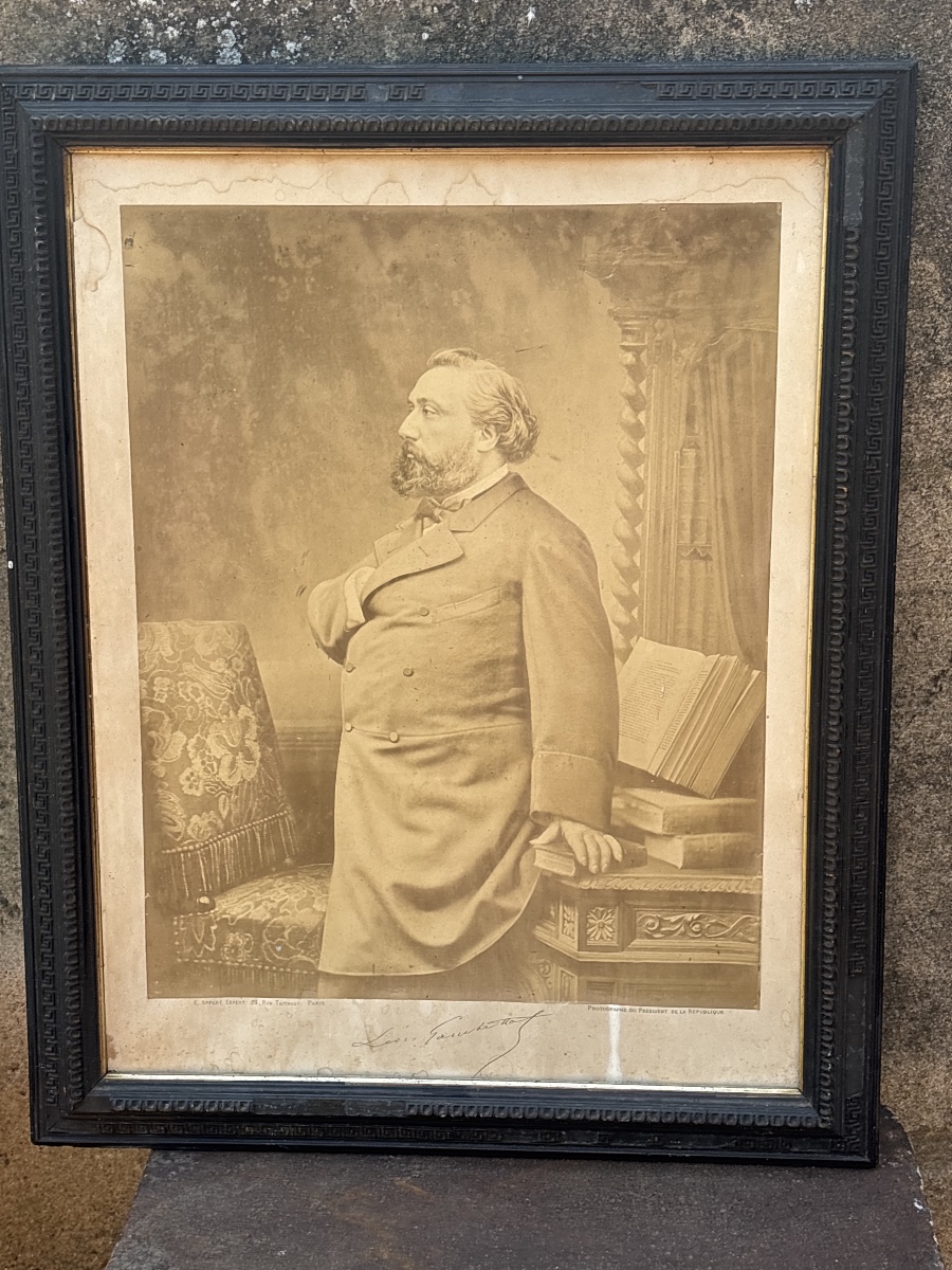 E. Appert (1830–1905), Very Large Portrait Of Léon Gambetta, Signed And Framed 