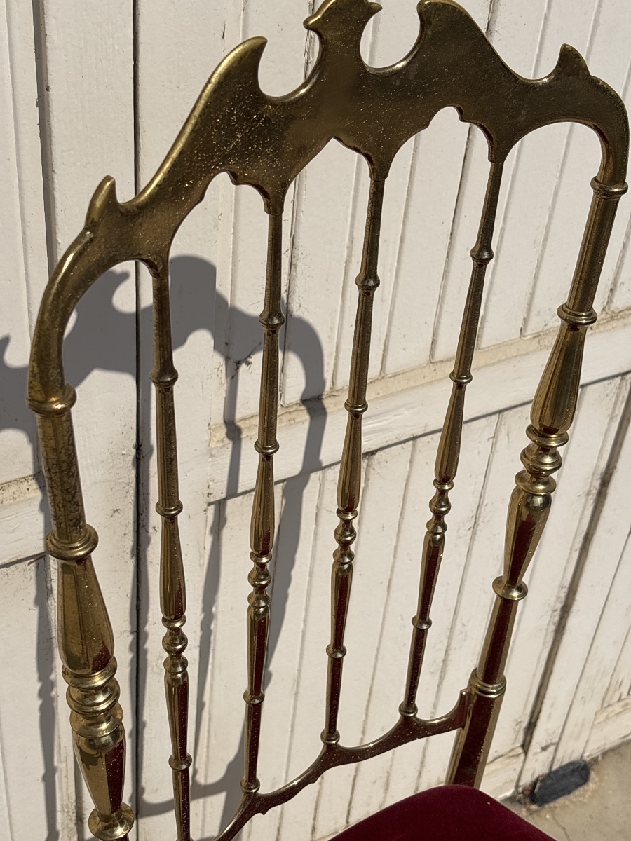 Chiavari Chair, Lacquered Brass, Circa 1970 -photo-2