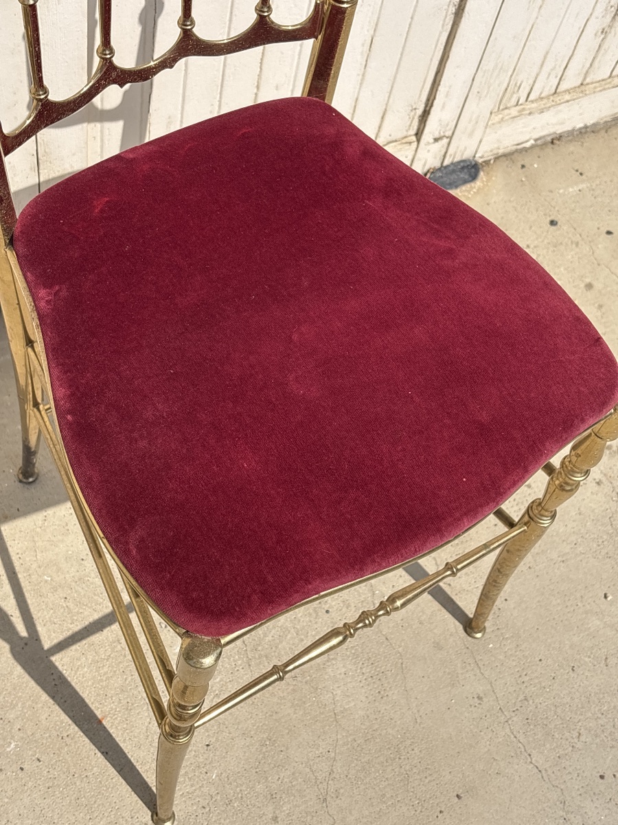 Chiavari Chair, Lacquered Brass, Circa 1970 -photo-3