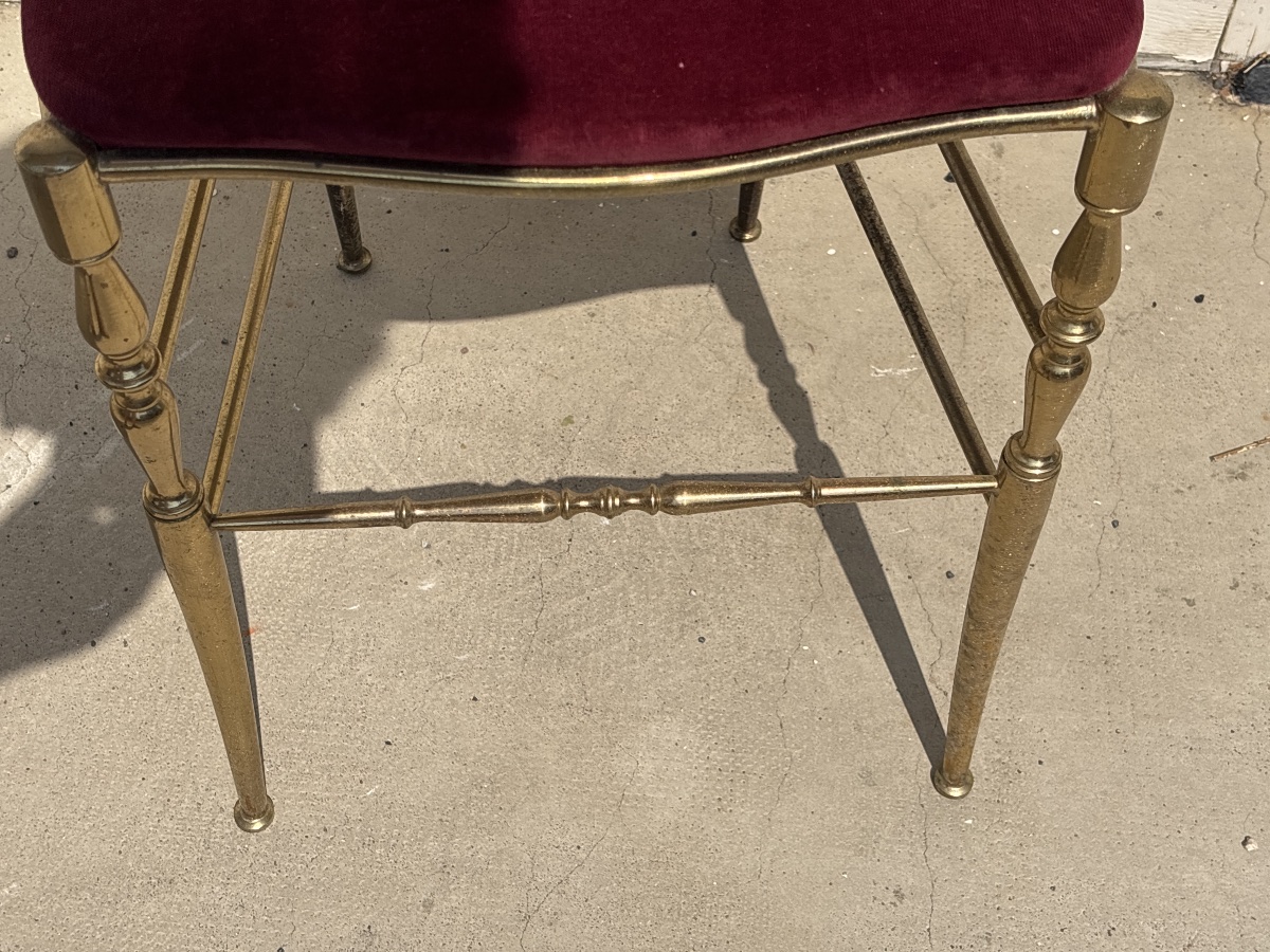 Chiavari Chair, Lacquered Brass, Circa 1970 -photo-4