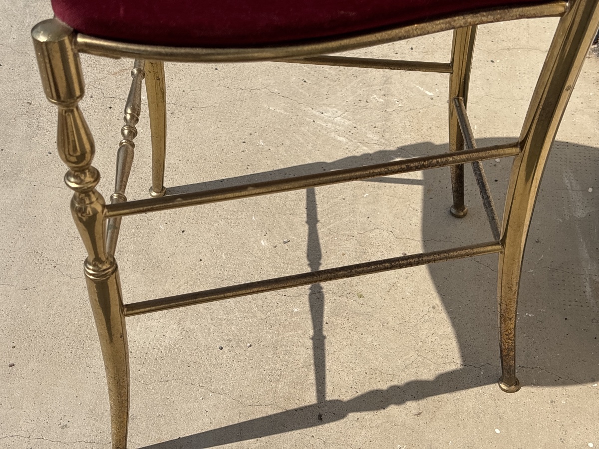 Chiavari Chair, Lacquered Brass, Circa 1970 -photo-2