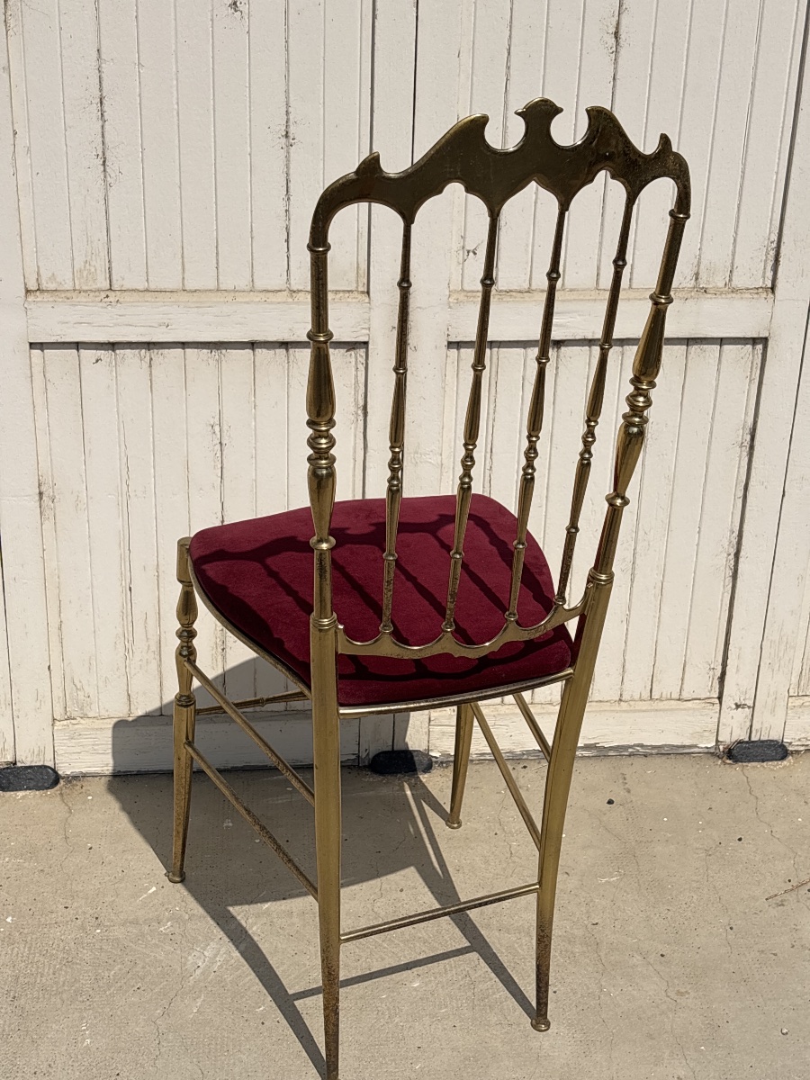 Chiavari Chair, Lacquered Brass, Circa 1970 -photo-5