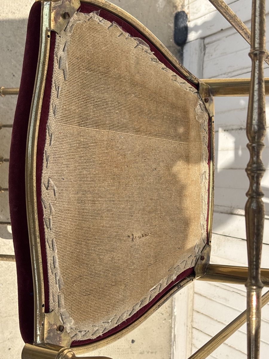 Chiavari Chair, Lacquered Brass, Circa 1970 -photo-6