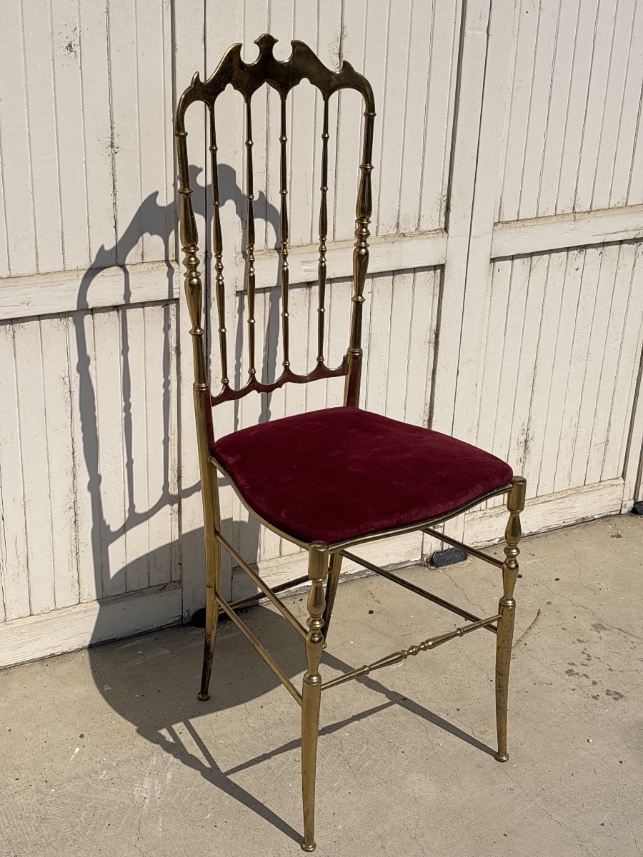 Chiavari Chair, Lacquered Brass, Circa 1970 
