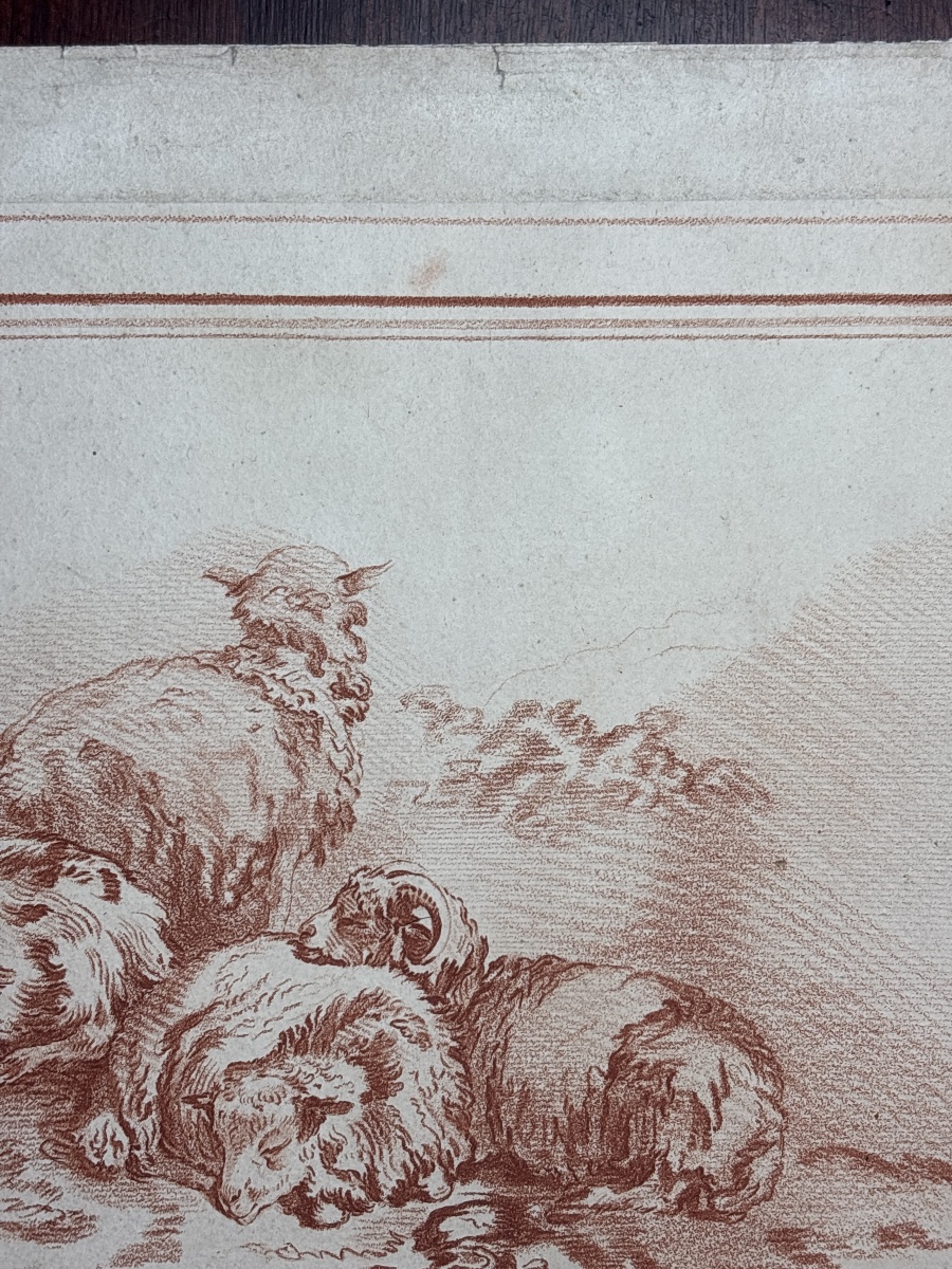 Gilles Demarteau (1722–1776), After Boucher, In The Style Of Red Chalk -photo-2