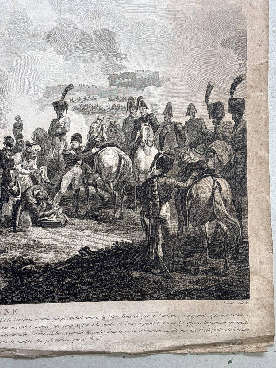 Napoleon: Battle Of Regensburg, 1809—empire-era Engraving-photo-2