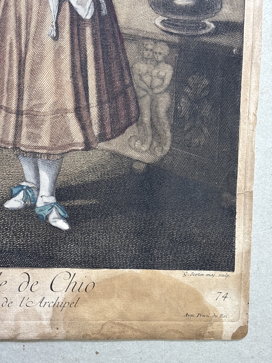 Chios ( fille de) gravé par G. Scotin (1678-1740)Grèce Greece Philhellenisme -photo-4