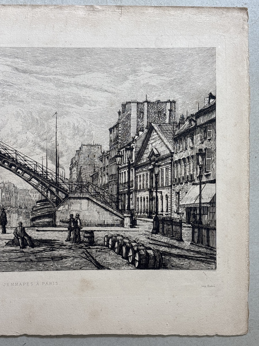 L. Gautier (1850-1925) Quai de Jemmapes pour la revue : L Art. Canal saint Mart -photo-4