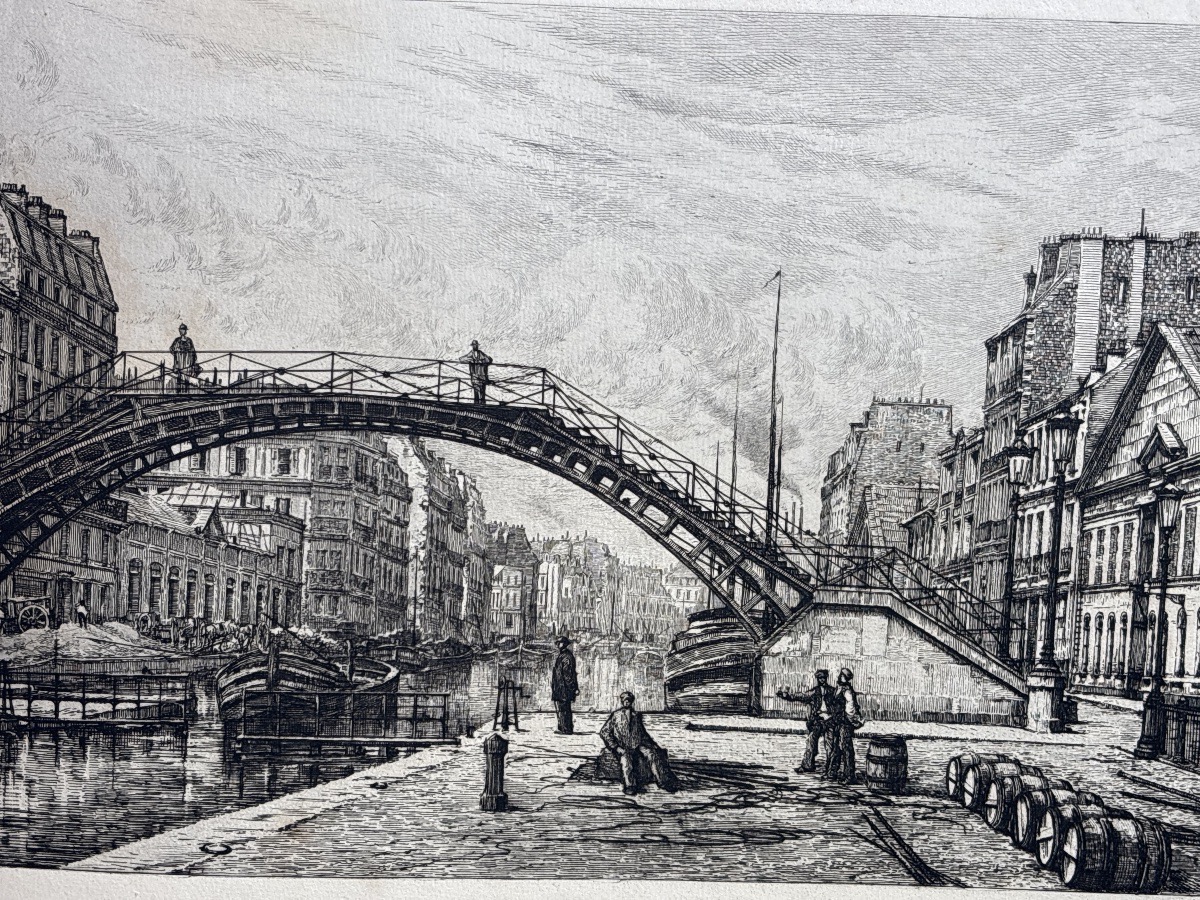 L. Gautier (1850-1925) Quai de Jemmapes pour la revue : L Art. Canal saint Mart -photo-2