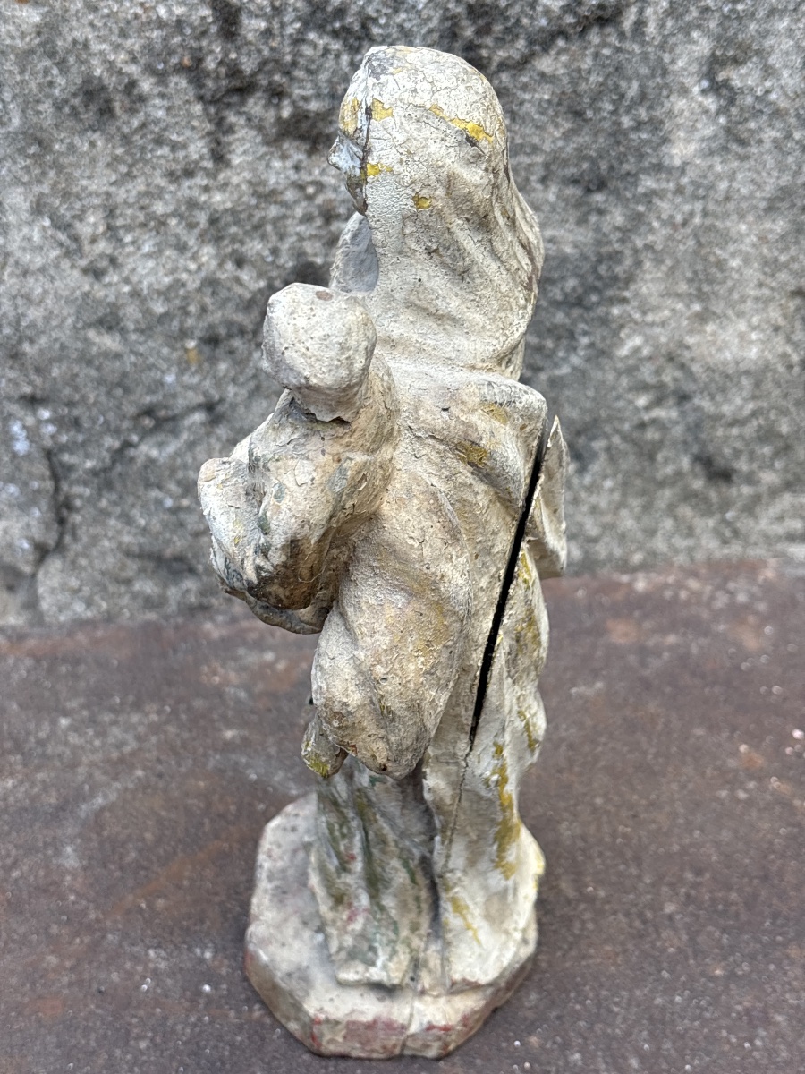 Virgin And Child, Carved And Painted In Oak -photo-2