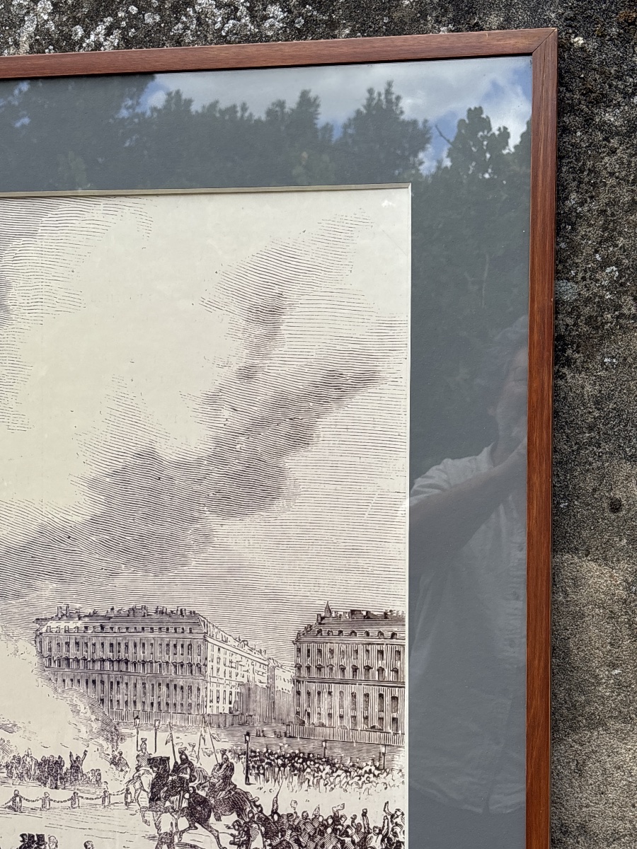 Large-scale Offset Lithograph From The 19th Century—circa 1975. Nicely Framed In Period Frame -photo-3