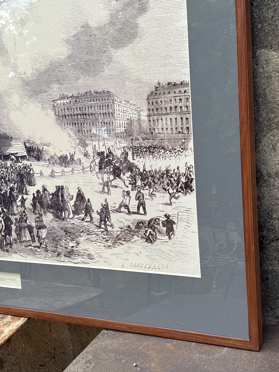 Large-scale Offset Lithograph From The 19th Century—circa 1975. Nicely Framed In Period Frame -photo-4