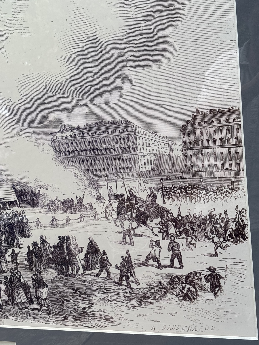 Large-scale Offset Lithograph From The 19th Century—circa 1975. Nicely Framed In Period Frame -photo-4