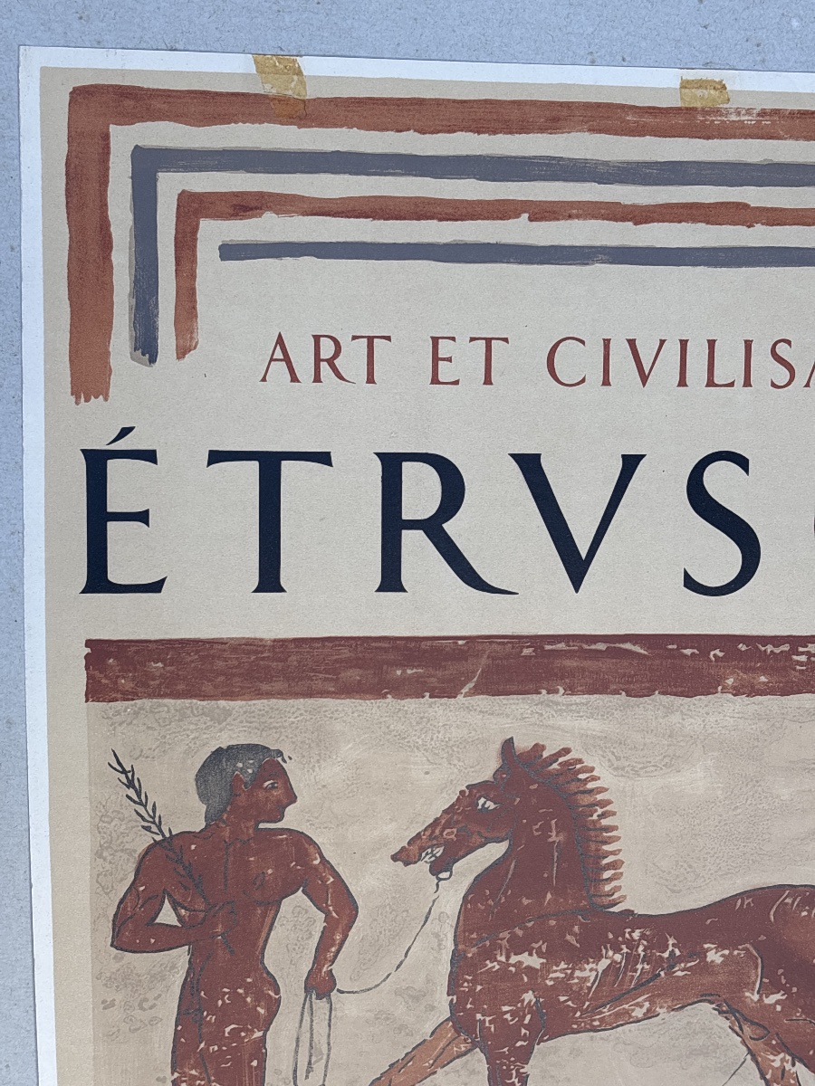 Poster: Art And Civilization Of The Etruscans, 1955, Louvre Museum—mourlot-photo-4
