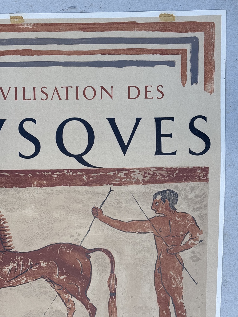 Poster: Art And Civilization Of The Etruscans, 1955, Louvre Museum—mourlot-photo-1