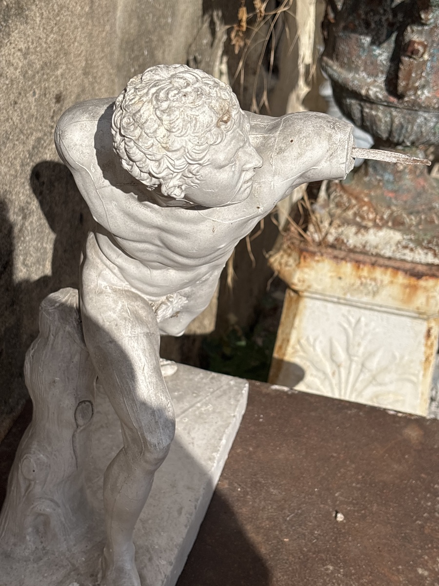 Plaster Studio Model Of The Borghese Gladiator, Circa 1930, Found In An Attic -photo-1