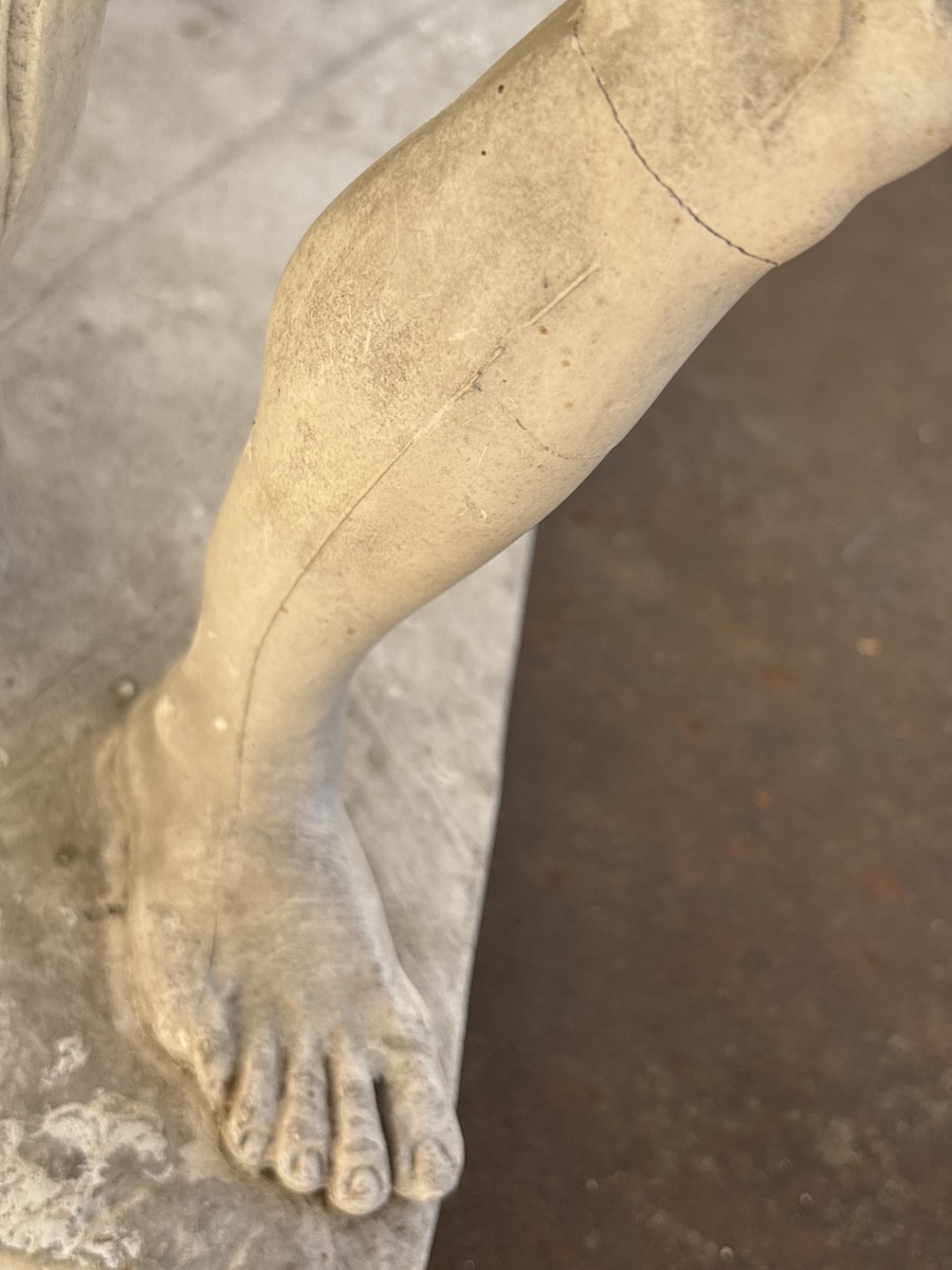 Plaster Studio Model Of The Borghese Gladiator, Circa 1930, Found In An Attic -photo-3
