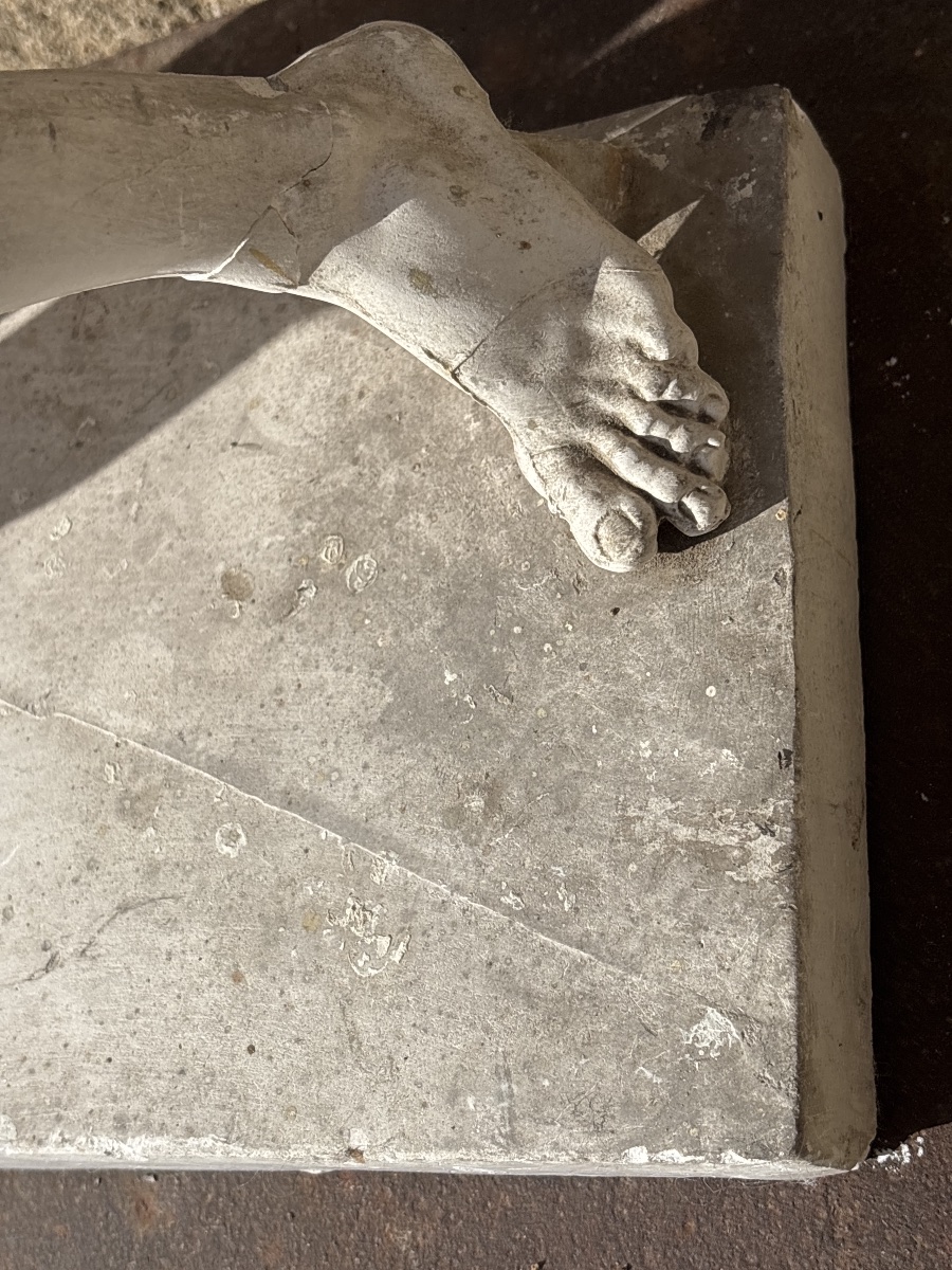 Plaster Studio Model Of The Borghese Gladiator, Circa 1930, Found In An Attic -photo-4