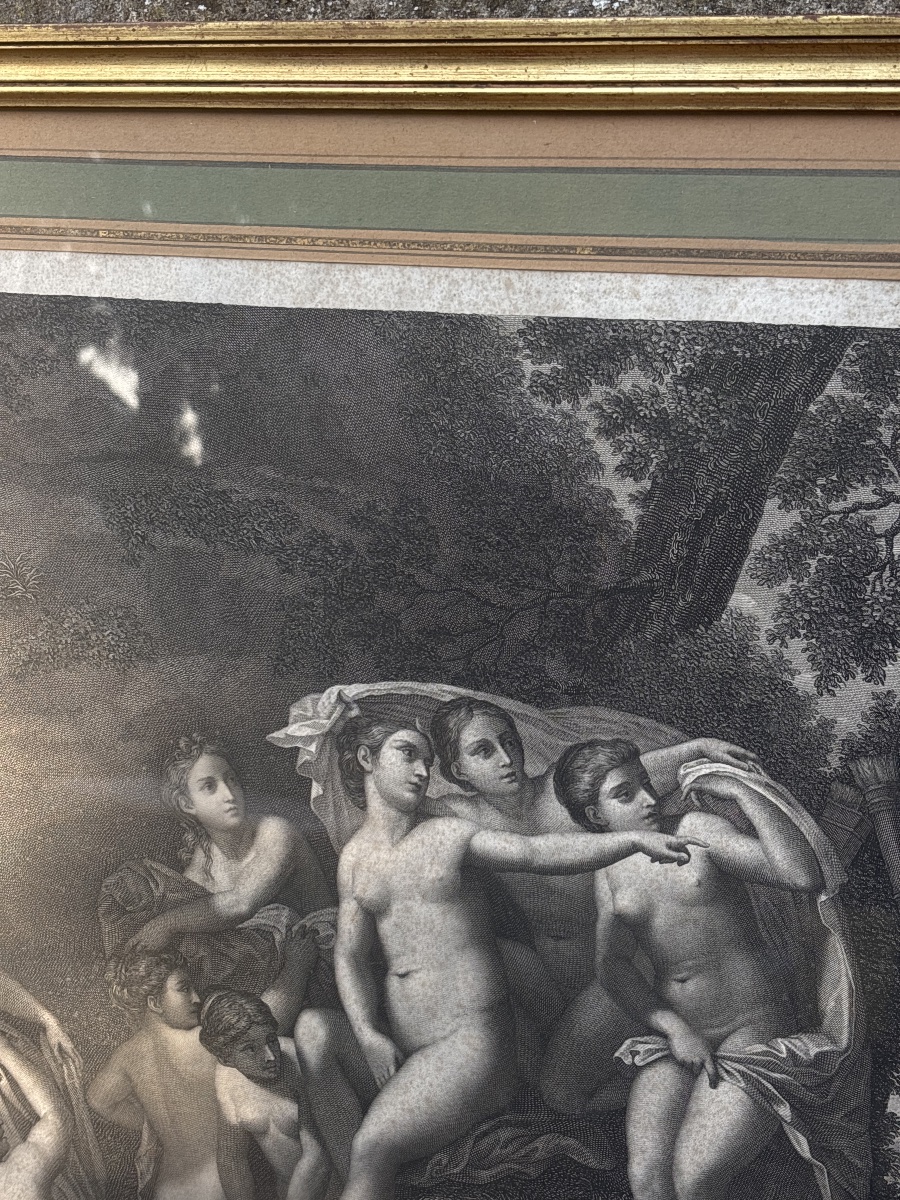 Diane & Acteon  eau forte 1800 par Franco Rainaldi (1770-1805)-photo-3