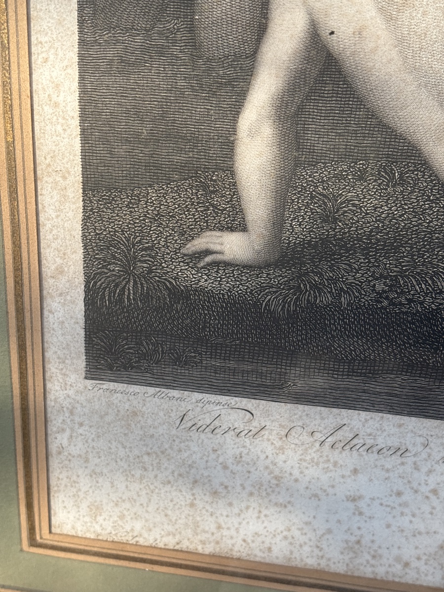 Diane & Acteon  eau forte 1800 par Franco Rainaldi (1770-1805)-photo-6