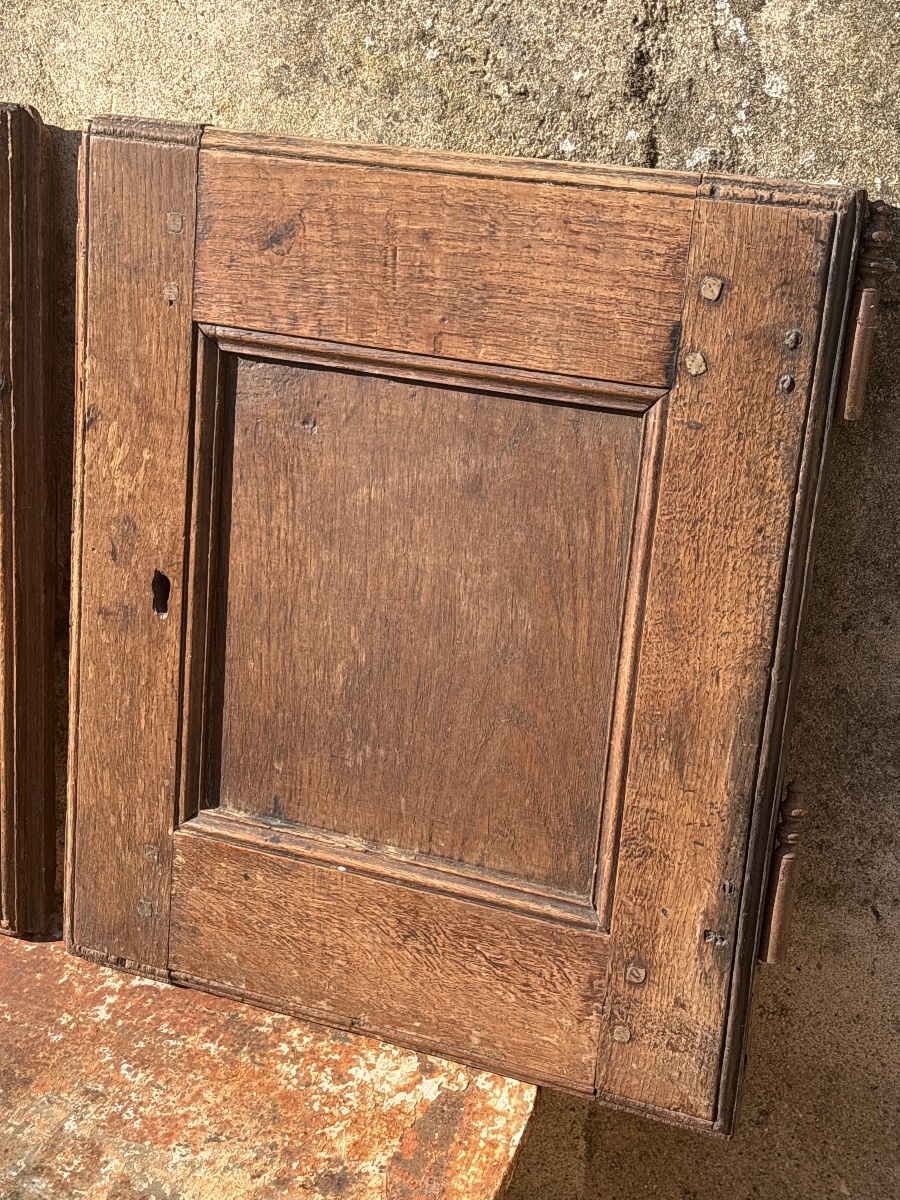 Paire de petites portes Chêne du 19 eme ( 42,5 x  36 cm.) x 2-photo-3