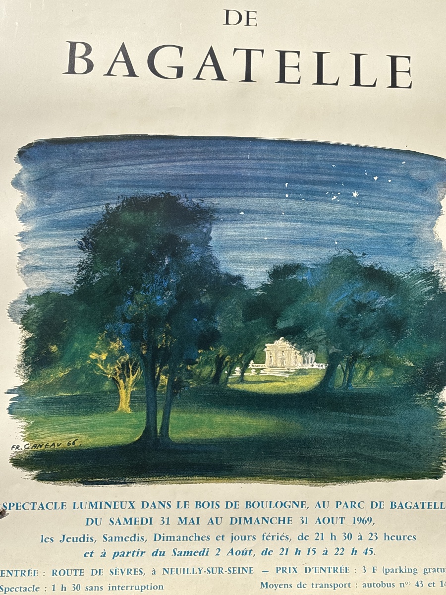 The Clear Nights Of Bagatelle: Rare 1969 Poster From The Bois De Boulogne -photo-2