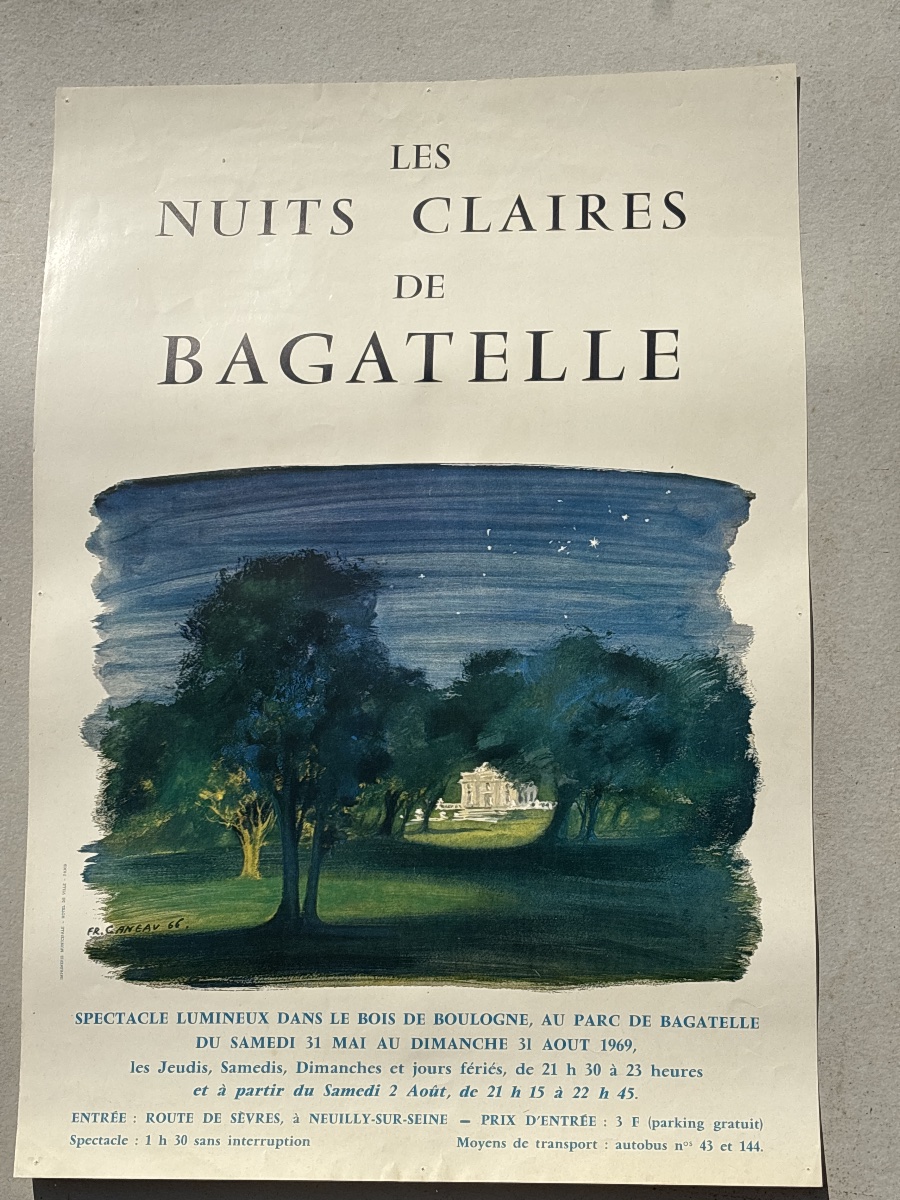 The Clear Nights Of Bagatelle: Rare 1969 Poster From The Bois De Boulogne 
