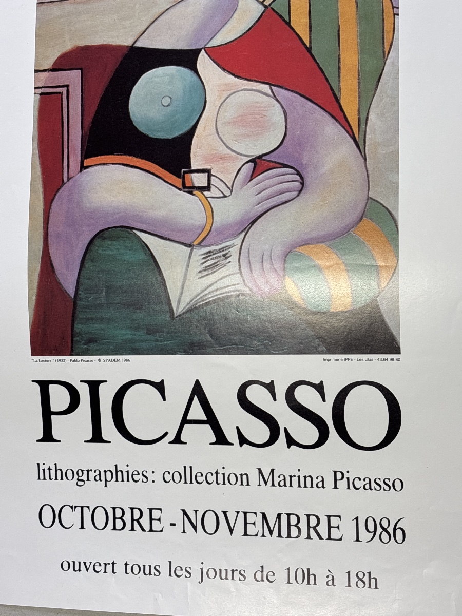 Affiche Picasso Spadem 1986 Marina Lithographies galerie du musée -photo-3