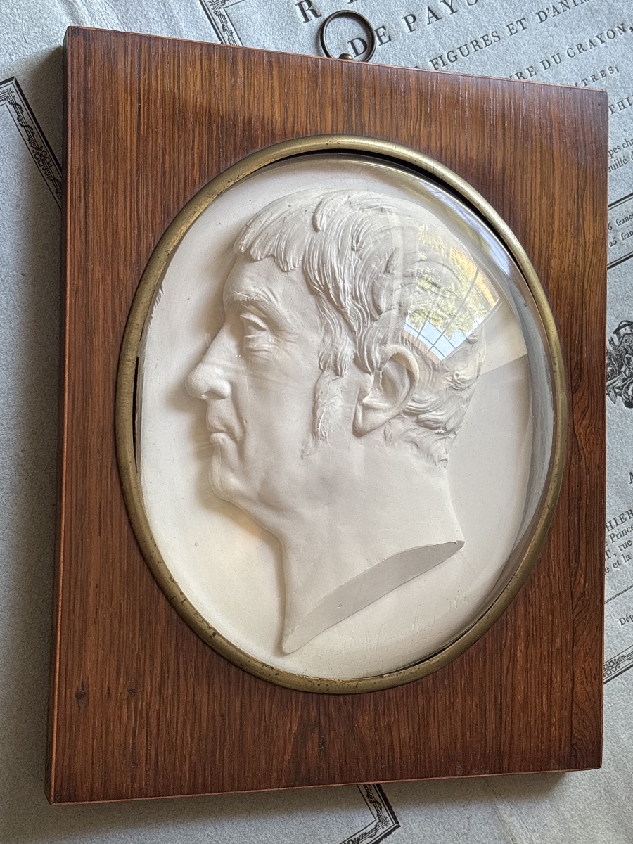 Louis Merley (1815–1883) Medallion  Antique-style Plaster, Signed And Dated 1843 -photo-2