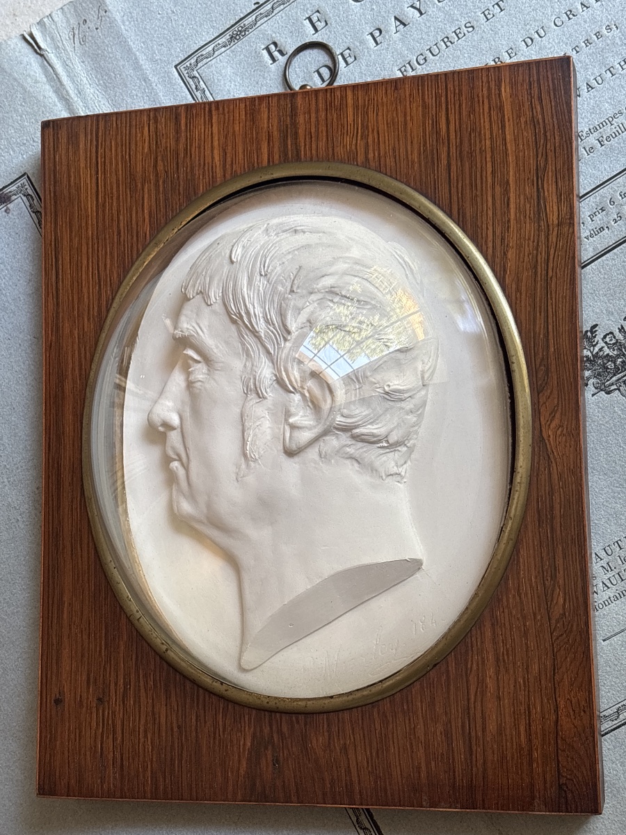 Louis Merley (1815–1883) Medallion  Antique-style Plaster, Signed And Dated 1843 -photo-3