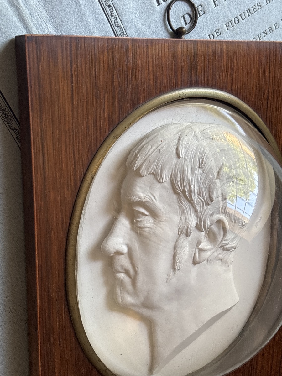 Louis Merley (1815–1883) Medallion  Antique-style Plaster, Signed And Dated 1843 -photo-3