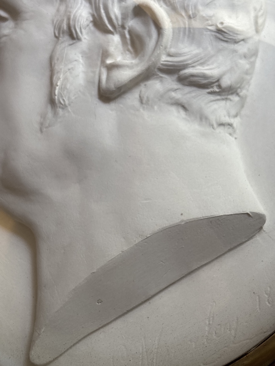 Louis Merley (1815–1883) Medallion  Antique-style Plaster, Signed And Dated 1843 -photo-7