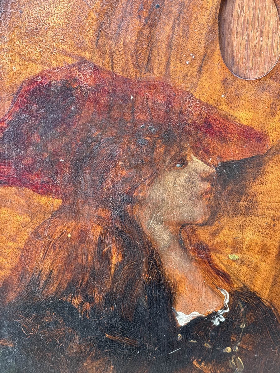 "portrait Of A Palette," Circa 1890. Traces Of A Signature.-photo-3