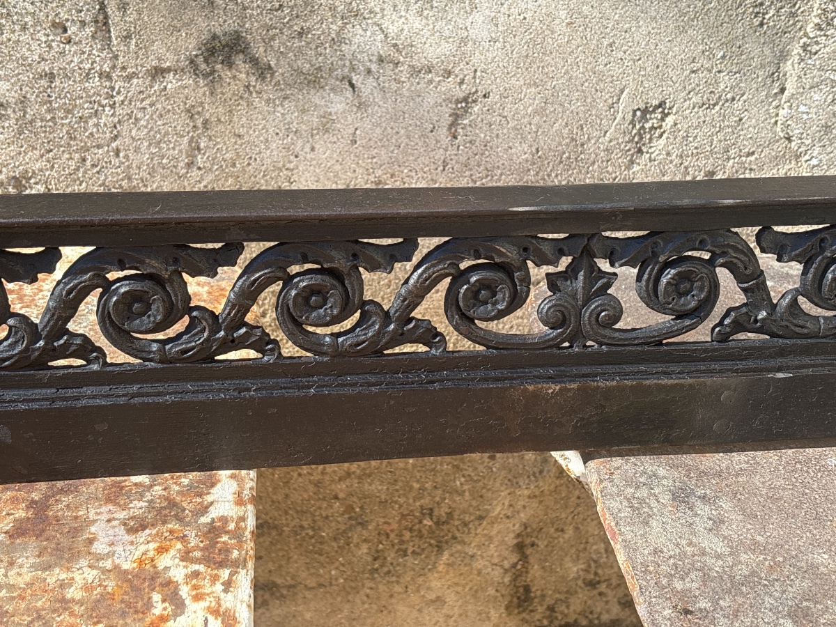 Fireplace Mantel, Cast-iron Androglyph From The Empire Period, 105 To 125 Cm.-photo-2