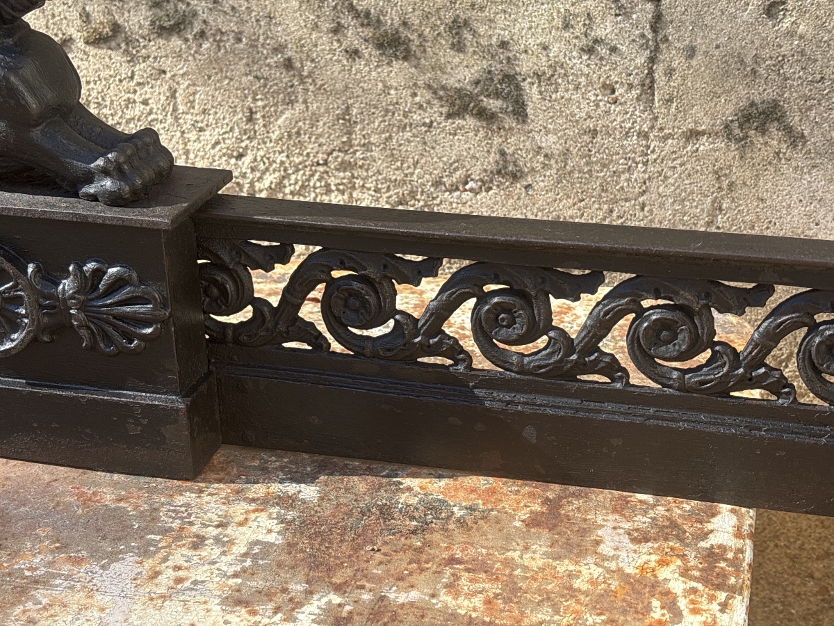Fireplace Mantel, Cast-iron Androglyph From The Empire Period, 105 To 125 Cm.-photo-3