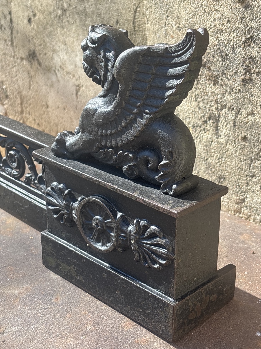 Fireplace Mantel, Cast-iron Androglyph From The Empire Period, 105 To 125 Cm.-photo-4